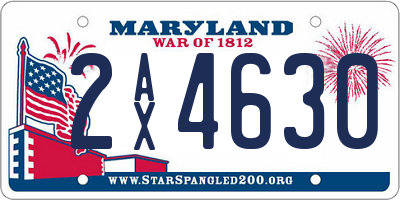MD license plate 2AX4630