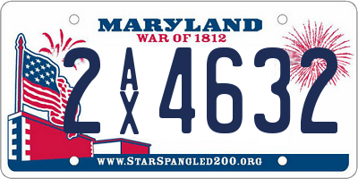 MD license plate 2AX4632