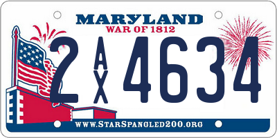 MD license plate 2AX4634