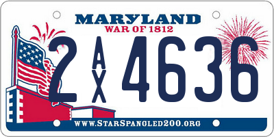 MD license plate 2AX4636