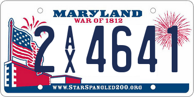 MD license plate 2AX4641