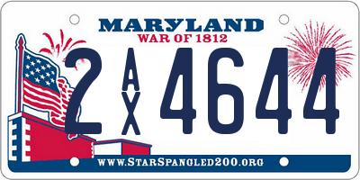 MD license plate 2AX4644
