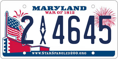 MD license plate 2AX4645