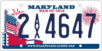 MD license plate 2AX4647