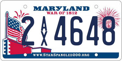 MD license plate 2AX4648