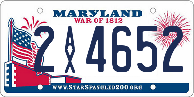 MD license plate 2AX4652