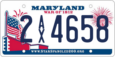MD license plate 2AX4658