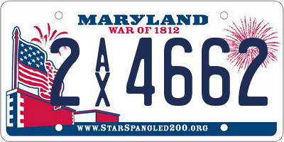 MD license plate 2AX4662