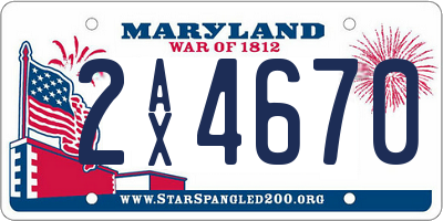 MD license plate 2AX4670