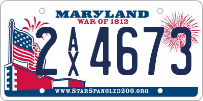 MD license plate 2AX4673