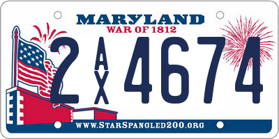 MD license plate 2AX4674