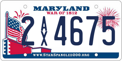 MD license plate 2AX4675