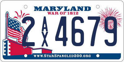 MD license plate 2AX4679