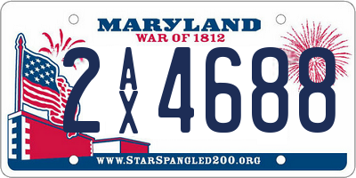 MD license plate 2AX4688
