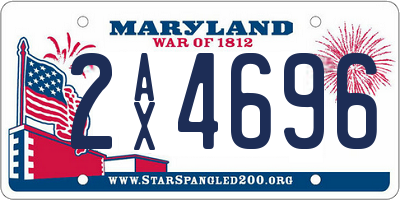 MD license plate 2AX4696