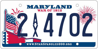 MD license plate 2AX4702