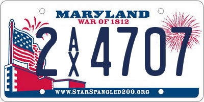 MD license plate 2AX4707