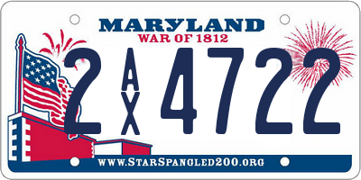 MD license plate 2AX4722