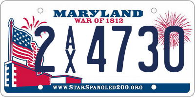 MD license plate 2AX4730