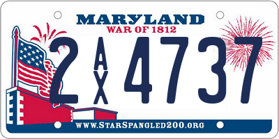 MD license plate 2AX4737