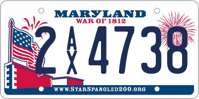 MD license plate 2AX4738