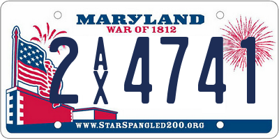 MD license plate 2AX4741