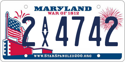 MD license plate 2AX4742