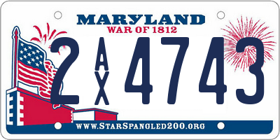MD license plate 2AX4743