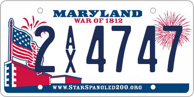 MD license plate 2AX4747