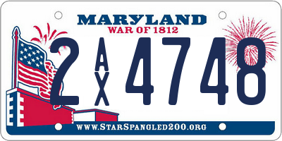 MD license plate 2AX4748