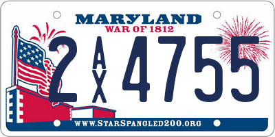 MD license plate 2AX4755