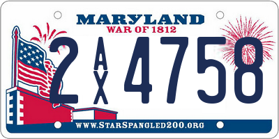 MD license plate 2AX4758