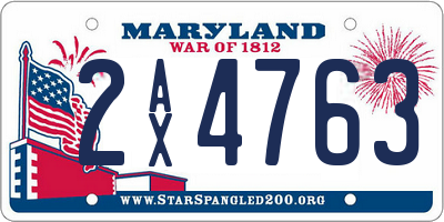 MD license plate 2AX4763