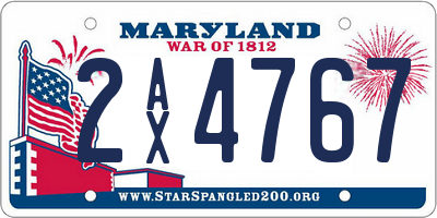 MD license plate 2AX4767