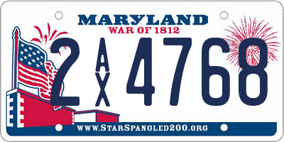MD license plate 2AX4768
