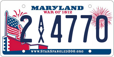 MD license plate 2AX4770