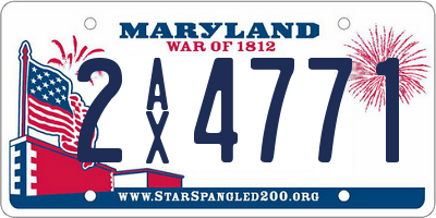 MD license plate 2AX4771