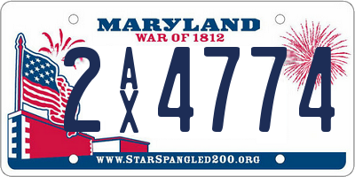 MD license plate 2AX4774