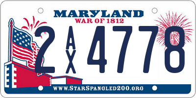 MD license plate 2AX4778