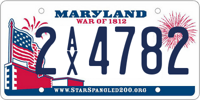 MD license plate 2AX4782