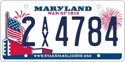 MD license plate 2AX4784