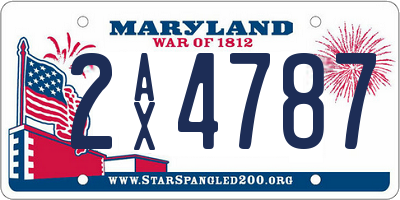 MD license plate 2AX4787