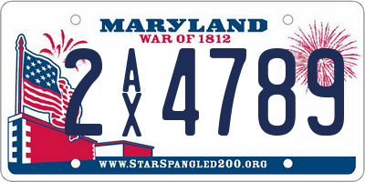 MD license plate 2AX4789