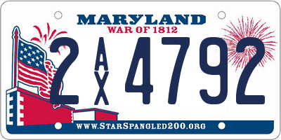 MD license plate 2AX4792
