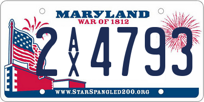 MD license plate 2AX4793