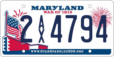 MD license plate 2AX4794