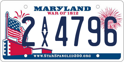MD license plate 2AX4796