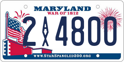 MD license plate 2AX4800