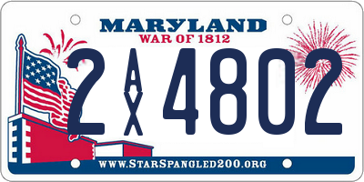 MD license plate 2AX4802