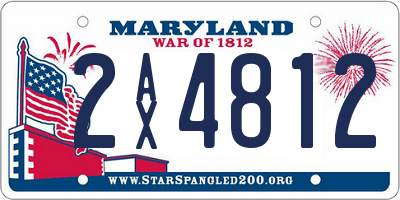 MD license plate 2AX4812